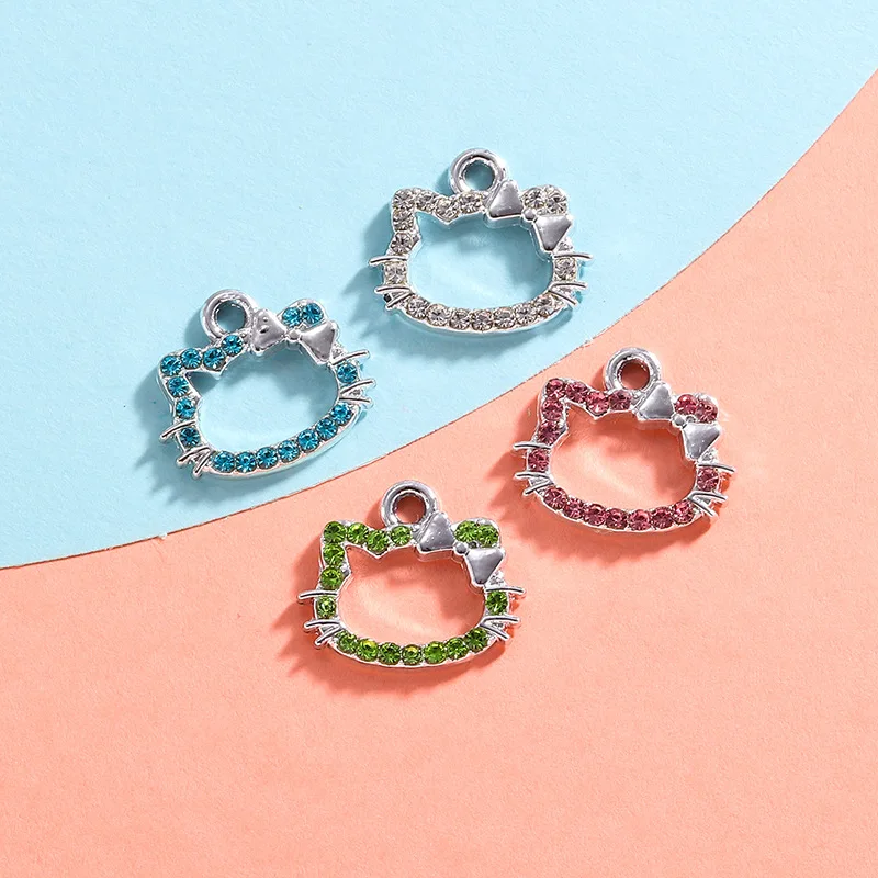 

10pcs Kawaii Hello Kitty Pendant Hang Piece Alloy DIY Accessories Bracelet Necklace Material Accessories Wholesale Girl Students