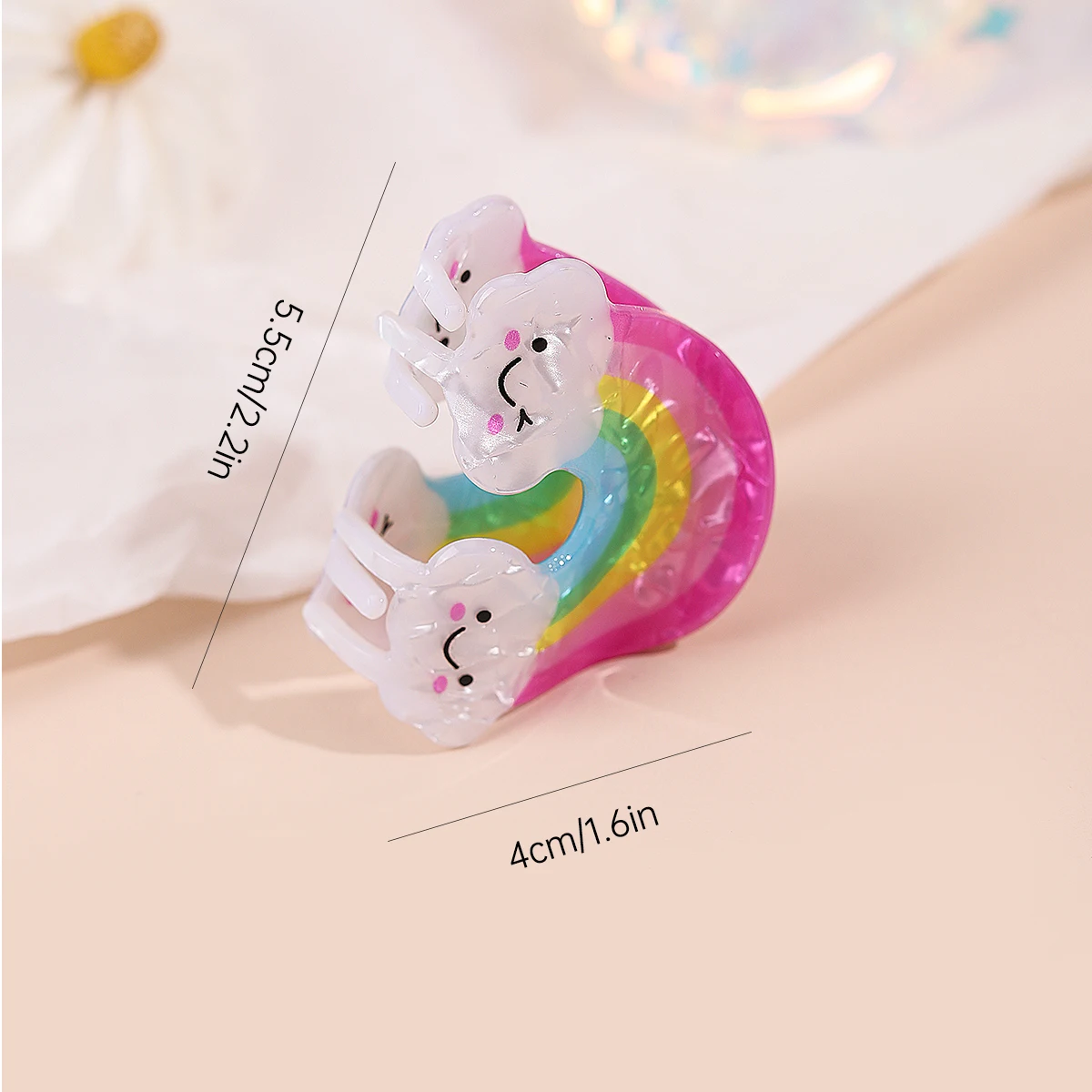 ncmama Cute Rainbow Small Hair Claw Clips For Women Girls Cartoon Avocado Star Crab Hairpin Lady Hair Styling Tool Headwear Gift