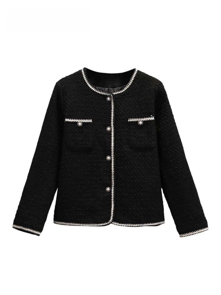 

Женская верхняя одежда больших размеров: модная, универсальная, комфортная, из полиэстера, с круглым вырезом, длинными рукавами, эффектом похудения, для весны