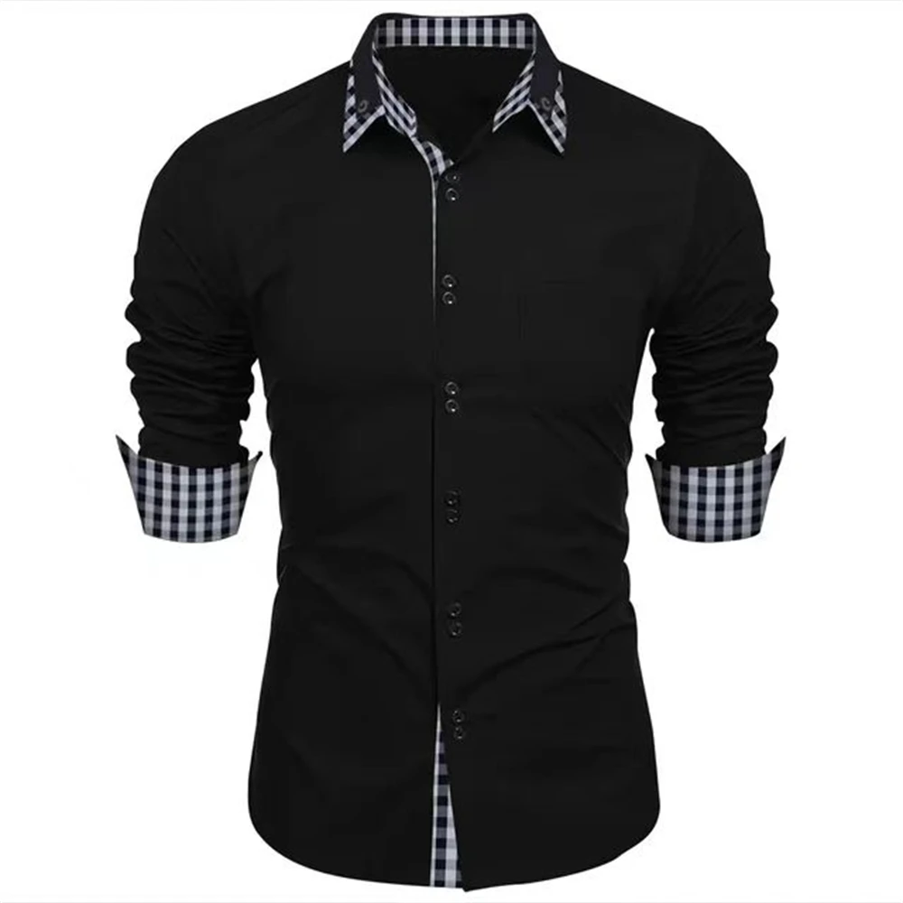 M5 men's shirts, casual office, home shopping, high-end luxury double-button long-sleeved shirt, XS-6XL