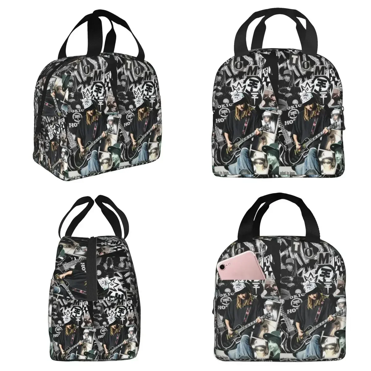 Tokio Hotel Tom Kaulitz Music Band Insulated Lunch Bag for Women Office Cooler Thermal Food Box Tote Lunch Boxes Container