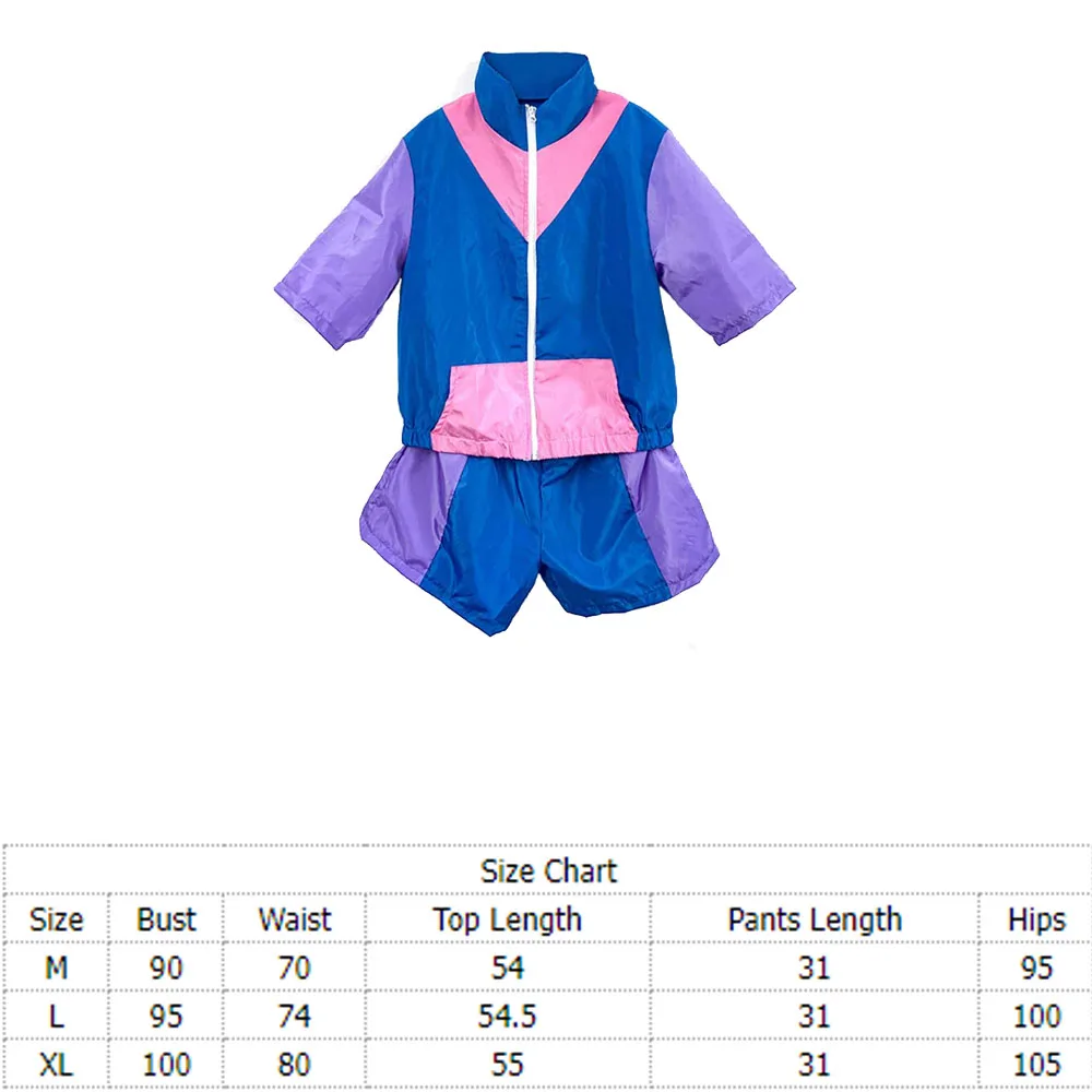 Retro Cosplay Hip Hop Sportswear Halloween Carnival Adult Men Women Summer Tops Short Sleeve Coat Shorts Set Outfits Party Suit