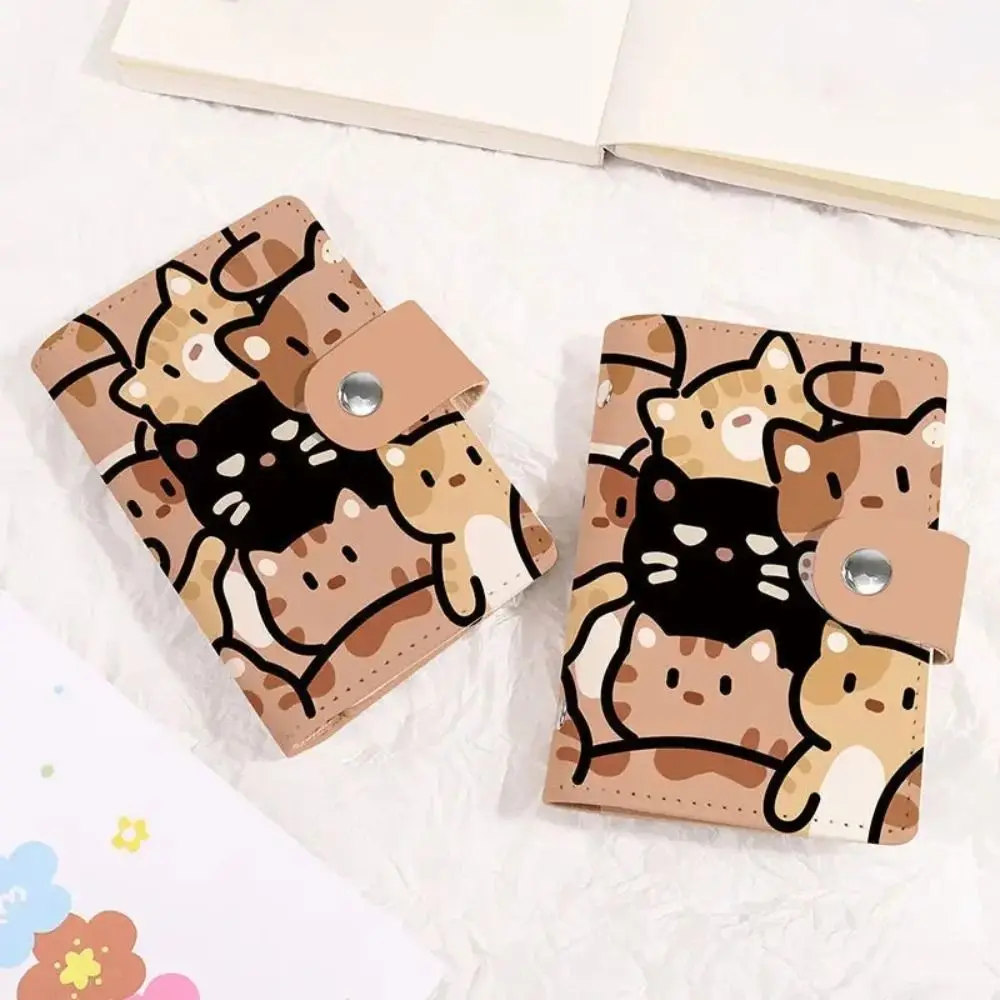 Neue Cartoon Katze Drucken Mini Brieftasche Große Kapazität Karte Halter Tragbare Nette Kleine ID Lagerung Tasche Karte Fall Multi-kartenhalter