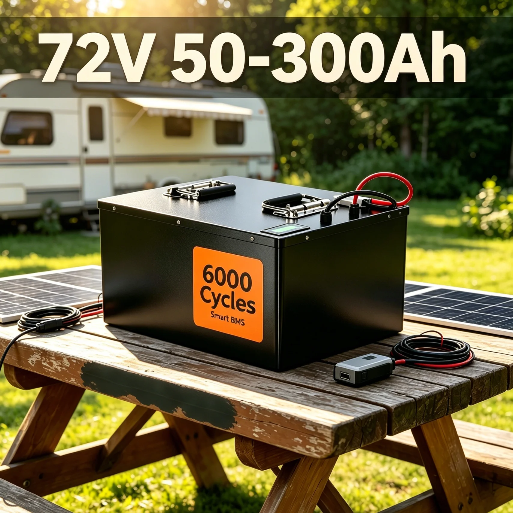 72V Lithium Iron Phosphate Battery Pack 50-300Ah for E-Bike Scooter Golf Cart RV Solar with BMS & 30A Smart Charger High Quality