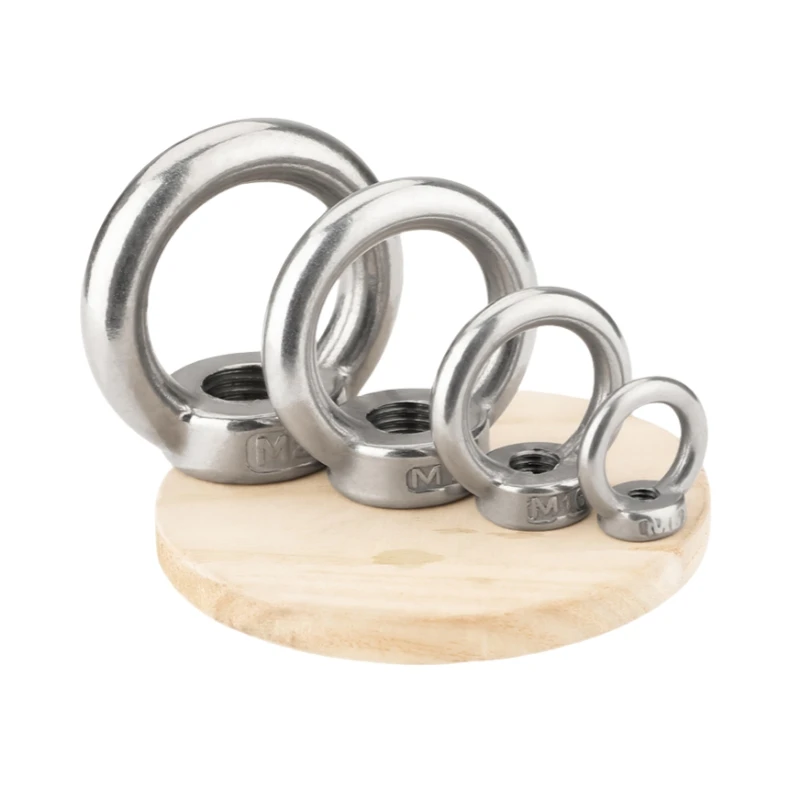 DIN582 M3 M4 M5 M6 M8 M10 Eye Nut 304 Stainless Steel Marine Lifting Eyenut Ring Nut Loop Hole for Cable Rope Lifting