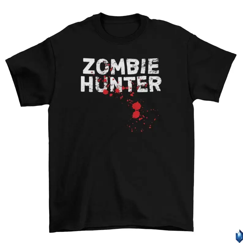 Zombie Hunter T-Shirt Unisex Adult Funny Sizes Halloween Blood Splatter 2022