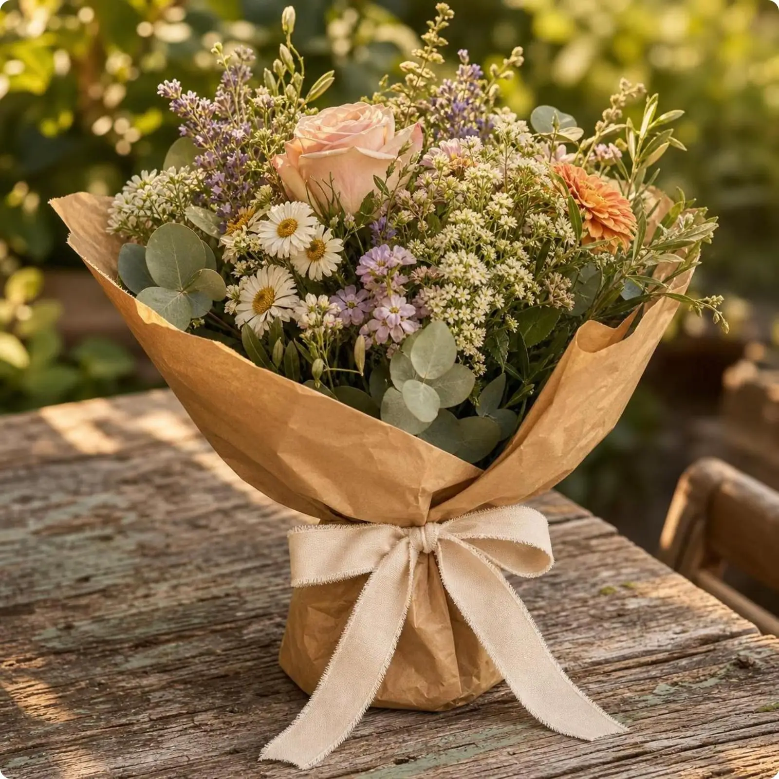 Natural Linen Style Ribbon 2cm Wide for Gift Packaging Floral Arrangements and Rustic Home Decor Crafts