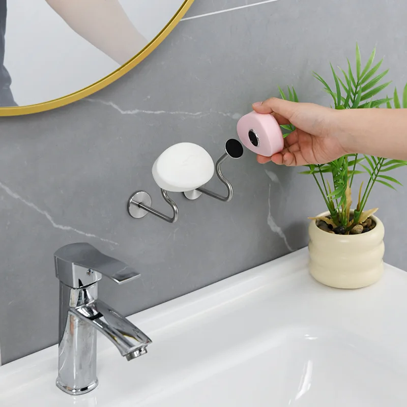 Bathroom Soap Storage Rack Wall Mounted Nail Free Stainless Steel Magnetic Soap Holder