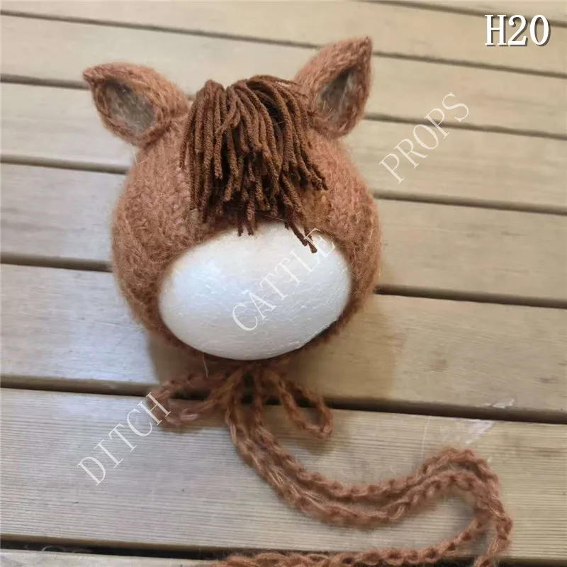Newborn Photography Props Mohair Horse Styling Hat Studio Clothing