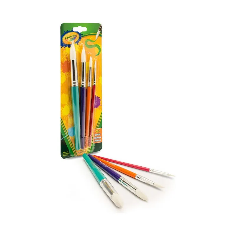 Crayola Crayola 4-Piece Art & Craft Brushes (05-3515) and Big Paint Brushes 4 Count (05-3521)