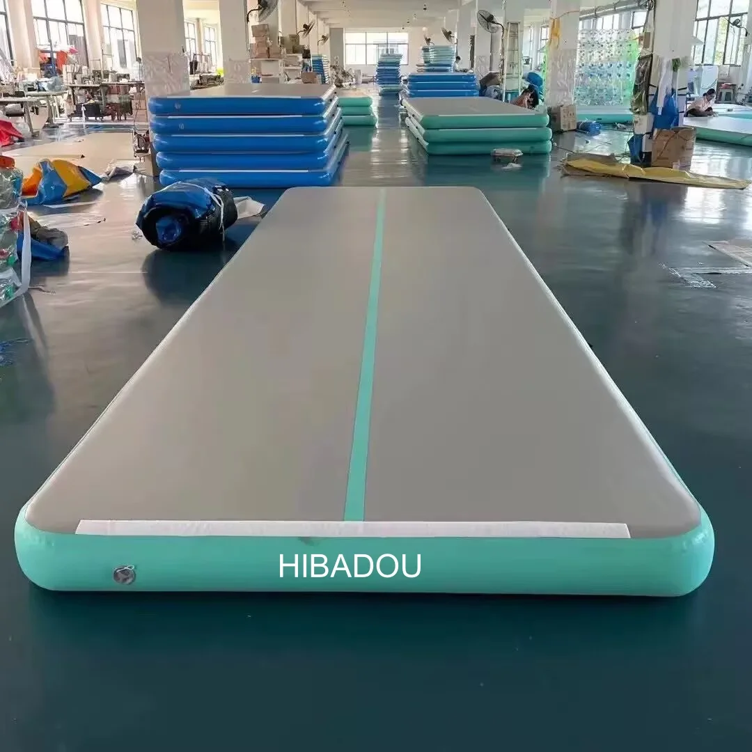 HIBADOU Gymnastics Air Mat Tumble Track Tumbling Mat Inflatable Floor Mats 12x2x0.2m Inflatable Air Track With Electric Air Pump
