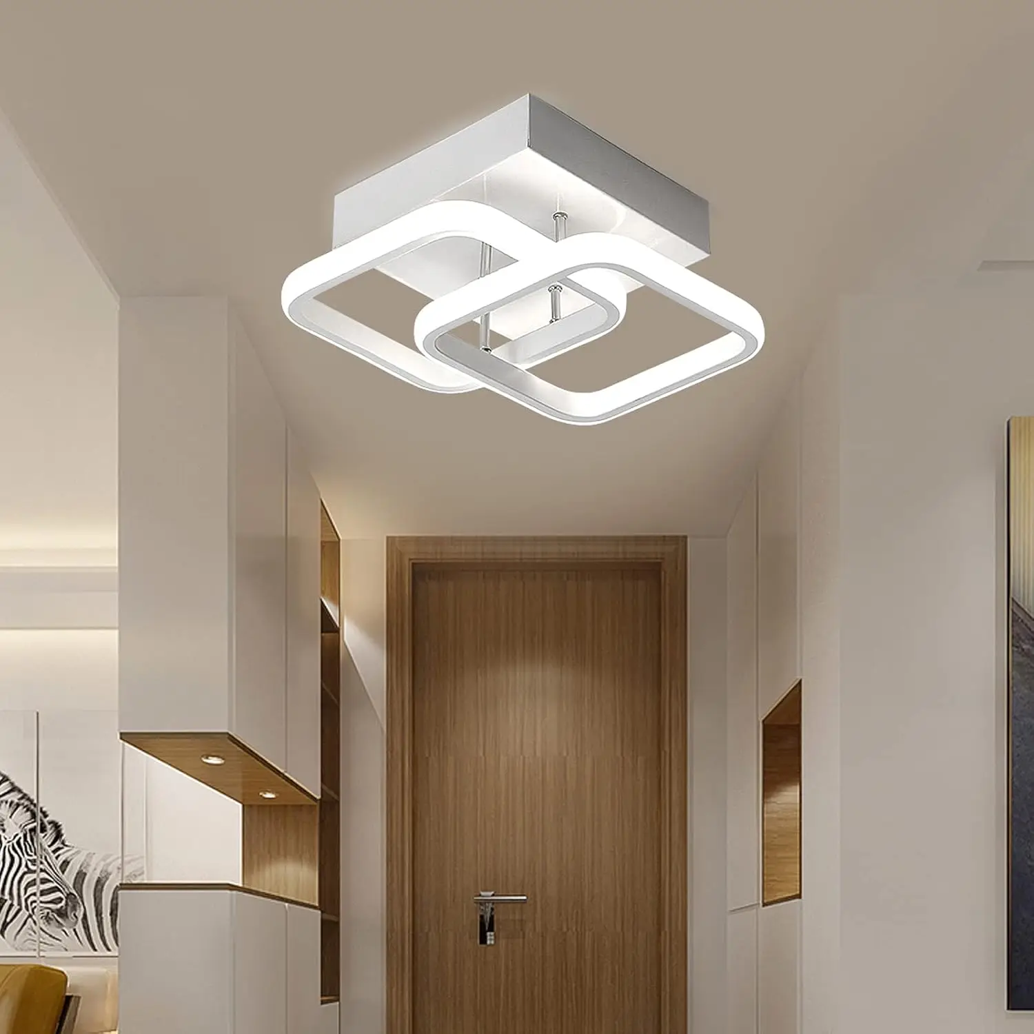 

НОВЫЙ современный светодиодный квадратный потолочный светильник, белый акриловый потолочный светильник для гостиных, спальни, прихожей, офиса, кухни, коридора