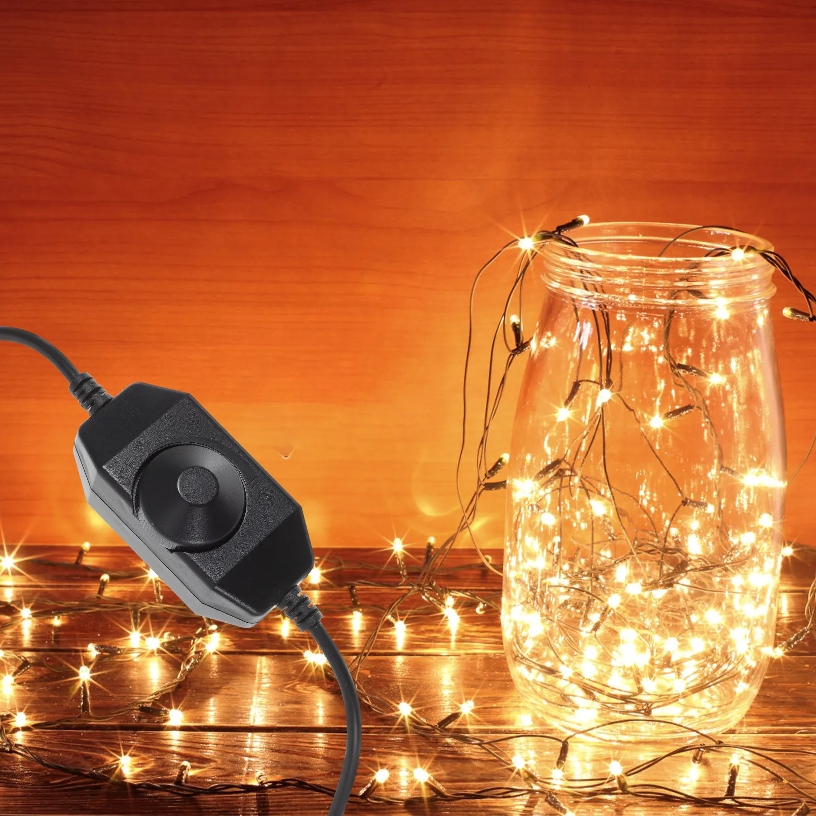 3Pcs Dimmer Controller Single Color LED Dimmer Switch Light Brightness Adjustable for Rope String Strip Light Lamp