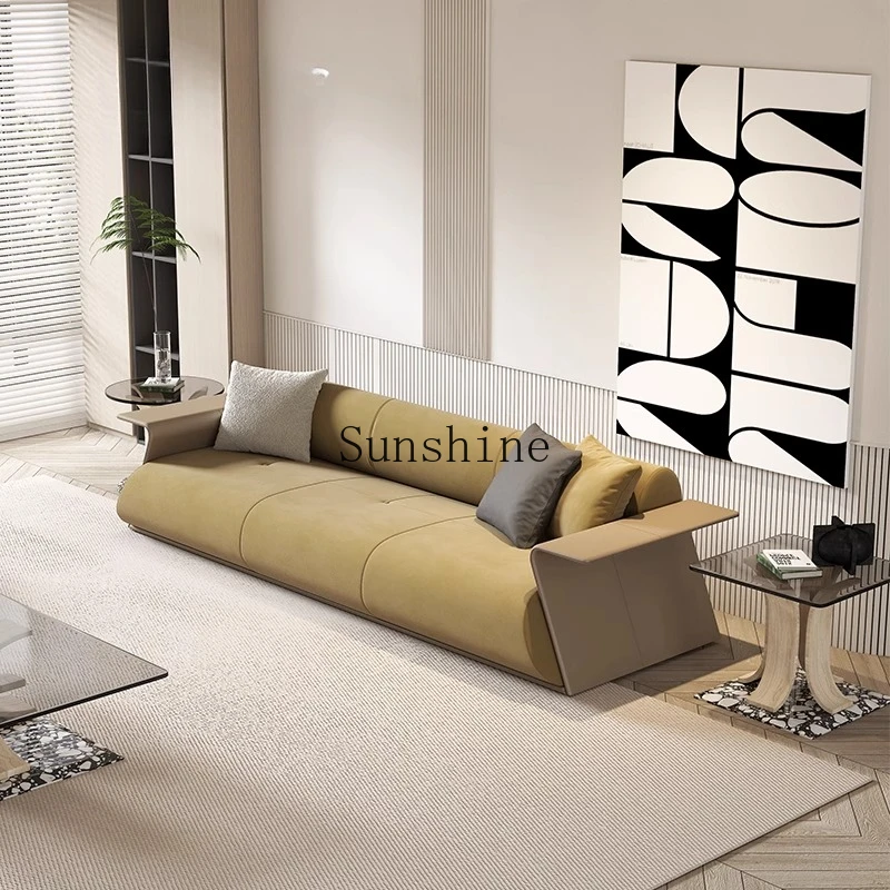 Modern Italian light luxury matte cloth sofa living room simple wabi sand wind small apartment