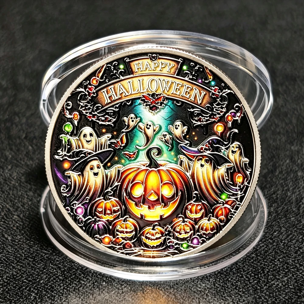 2026 Halloween Enamel Medal Embossed Pumpkin Ghost Witch Badge Holiday Collectible Decorative Commemorative Hobby Souvenir