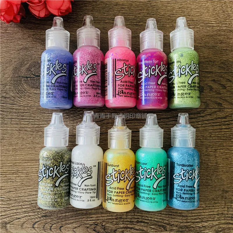 Ranger Glitter Gel Stickles Glitter Acrylic Liquid Embellishments Craft Decorating DIY Paint watercolor paint