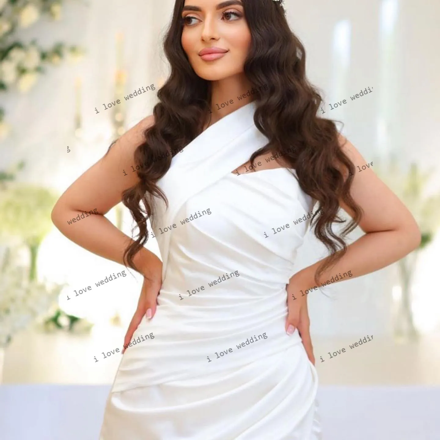 One Shoulder Bridesmaid Dresses 2025 Elegant Purple Wedding Party Dress For Woman Ruched Mermaid Evening Dress Satin Customized