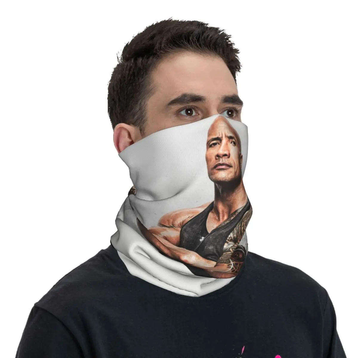 Пользовательские гетры The Rock Face Dwayne для мужчин и женщин с защитой от ультрафиолета, зимний знаменитый шарф-бандана актера Джонсона для езды на велосипеде