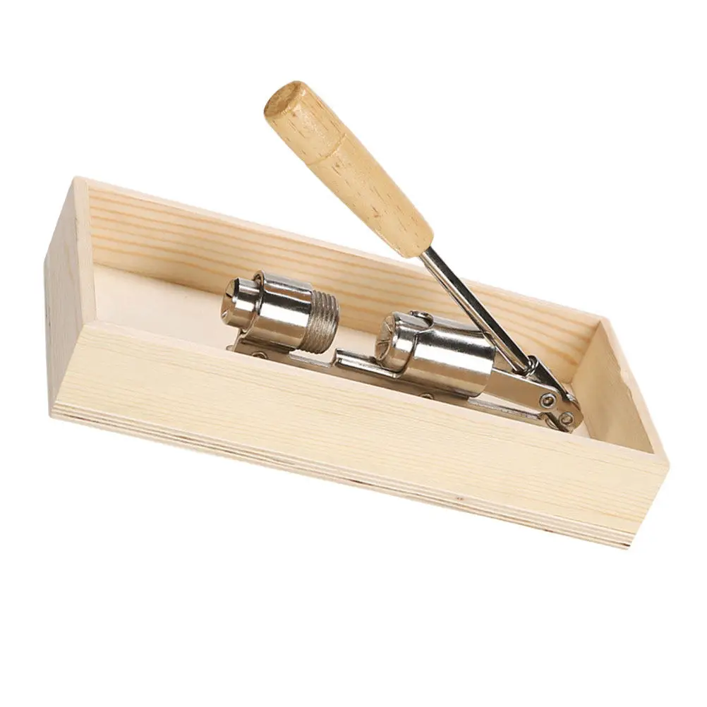 1Pcs Walnut Opener Lever Principle Heavy Duty Nut Cracker with Rectangular Splash Proof Storage Box Thick Wood 4.5cm Baffle