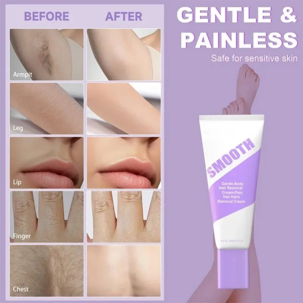 Crema Depilatoria de Aloe Vera de 100g, Portátil, para Axilas, Piernas, Brazos y Labios, Sin Dolor, Suave, Delicada, Suavizante, para Depilación Corporal