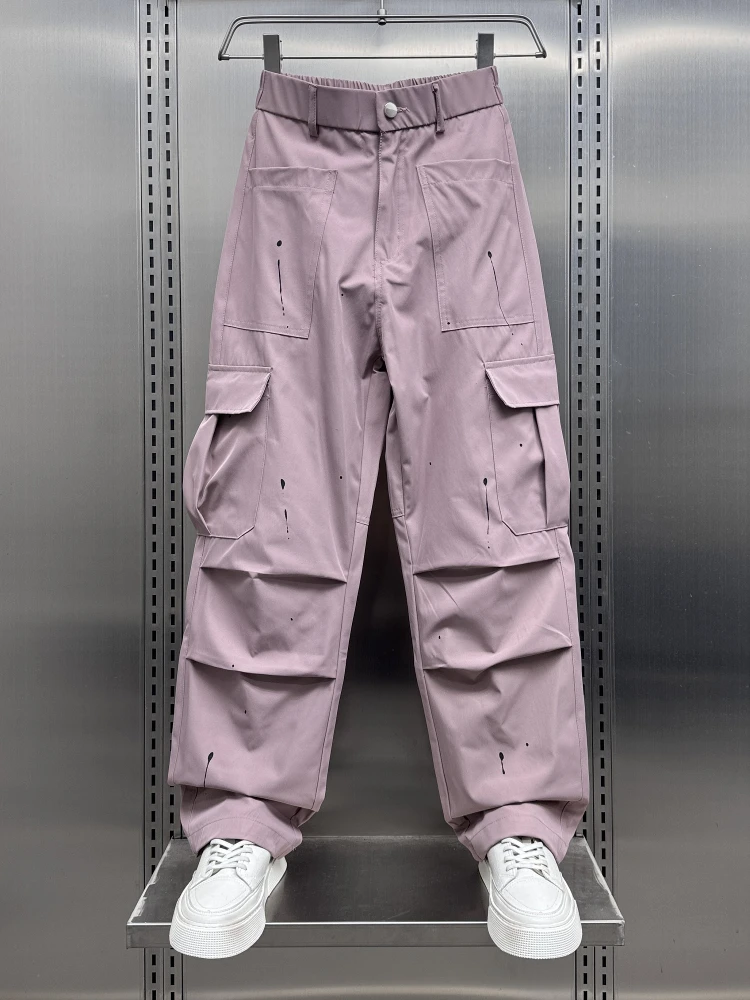 

Мужские повседневные брюки в американском ретро-стиле, весна-лето, новые, свободные, прямого кроя, с множеством карманов, модные, универсальные, рабочая одежда