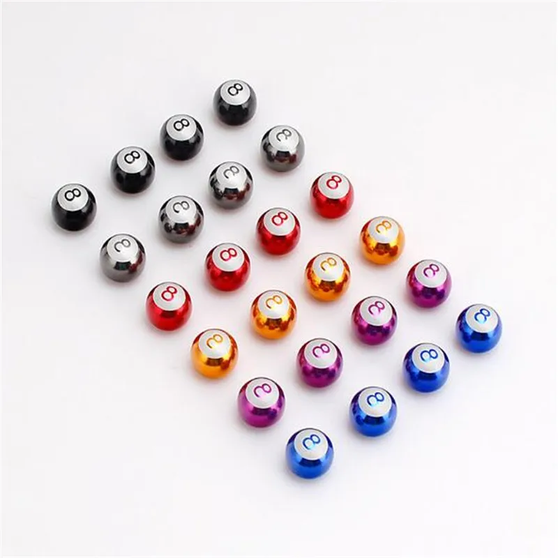 40Pcs/Lot Universal  Aluminum Alloy Copper Car Tire Valve Caps Wheels Rims Black Red Gold Purple No.8 Ball Auto Cap  Accessorie