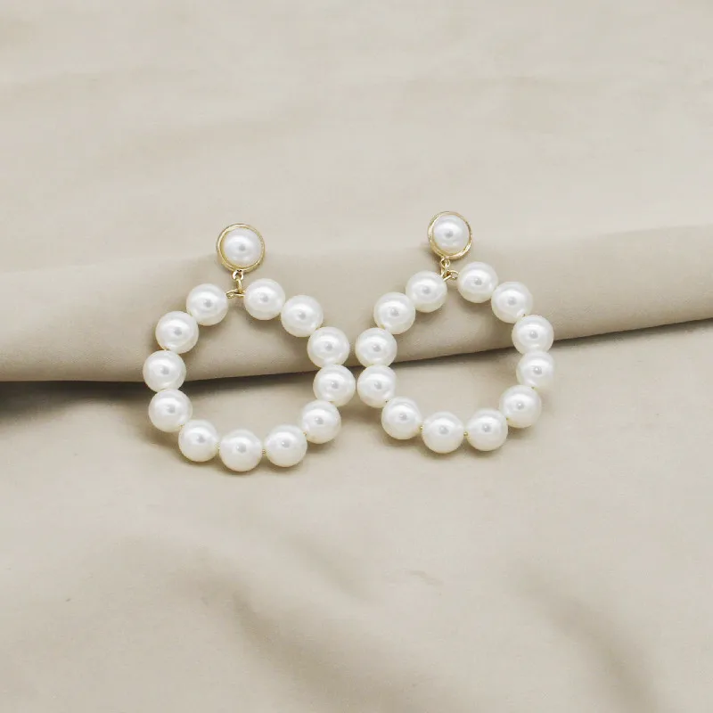Hot selling European and American imitation pearl tassels versatile fashion trendy brand temperament earrings for women
