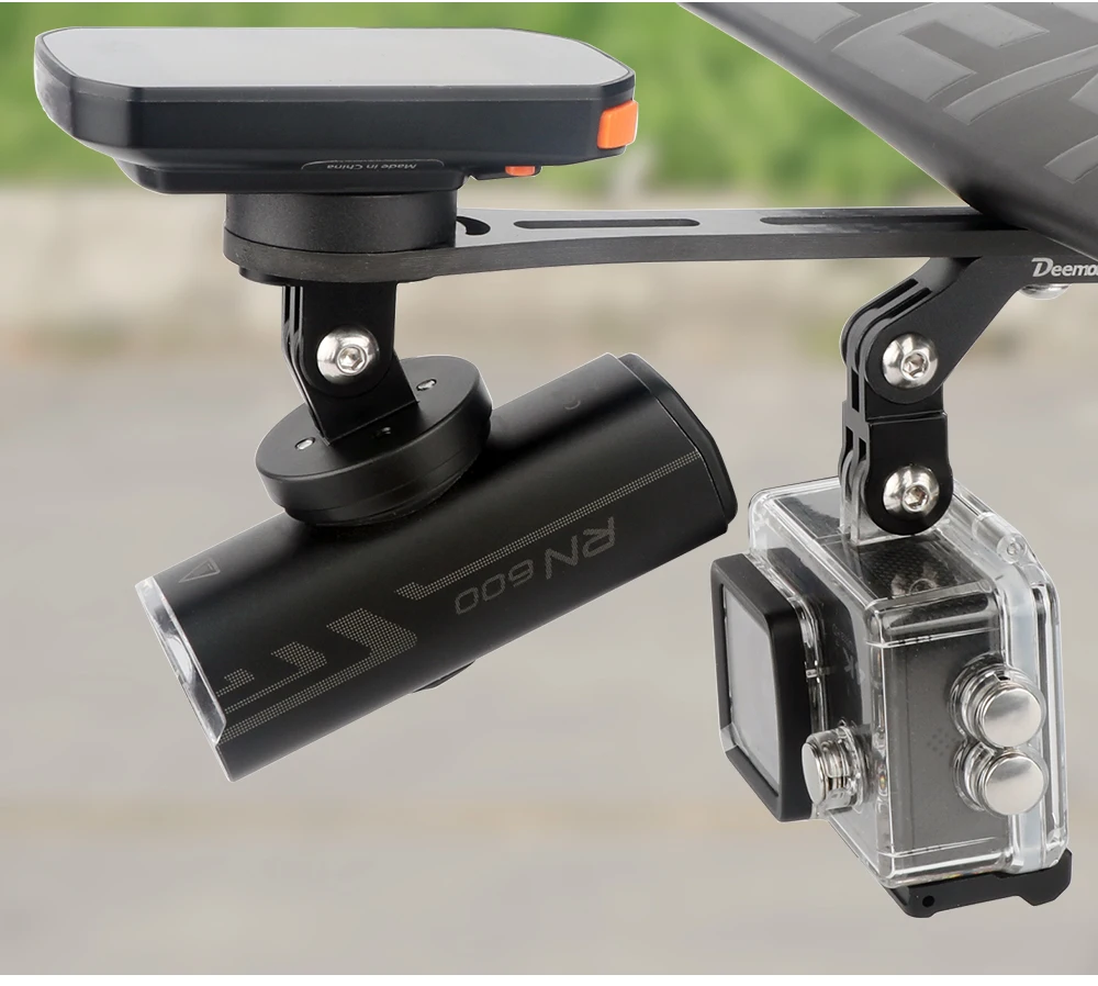 Deemount Fahrrad-Scheinwerferhalterung mit integriertem Lenker, passend für Gopro-Sportkamera, Verlängerungsständer aus Aluminiumlegierung für Computer – Detail 14