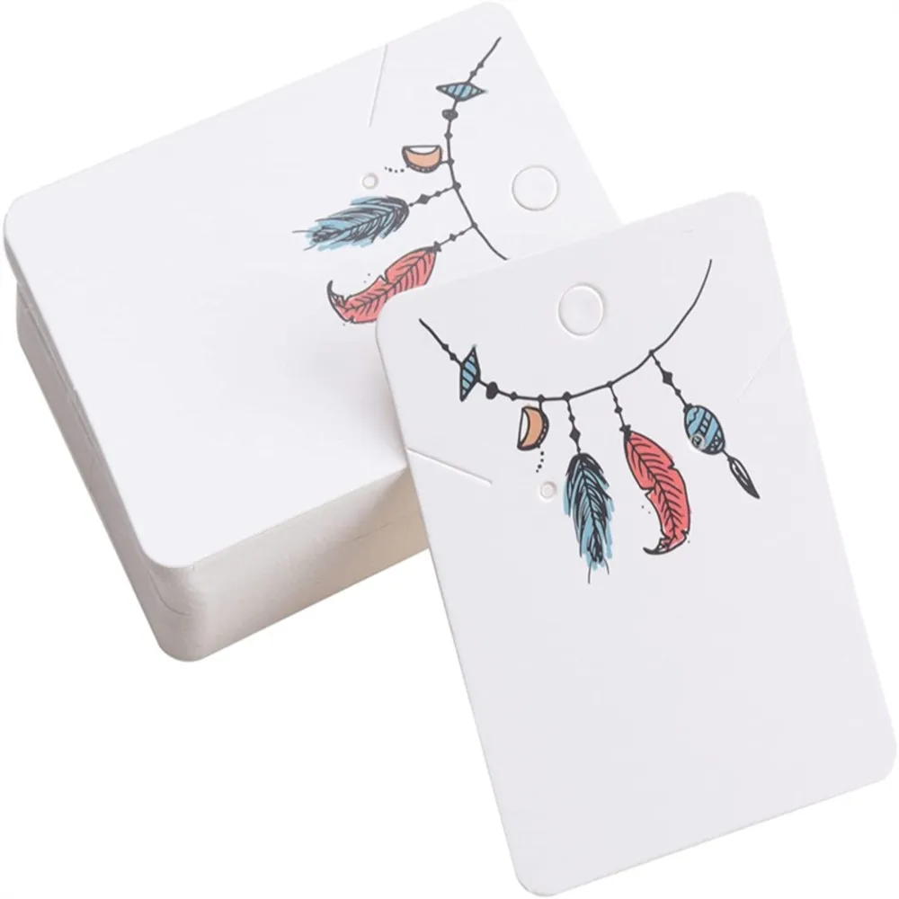 30Pcs Marble Earring Necklace Display Cards Rectangle Card Tags Holder for Ear Studs Jewelry Making Storage Packing Supplies