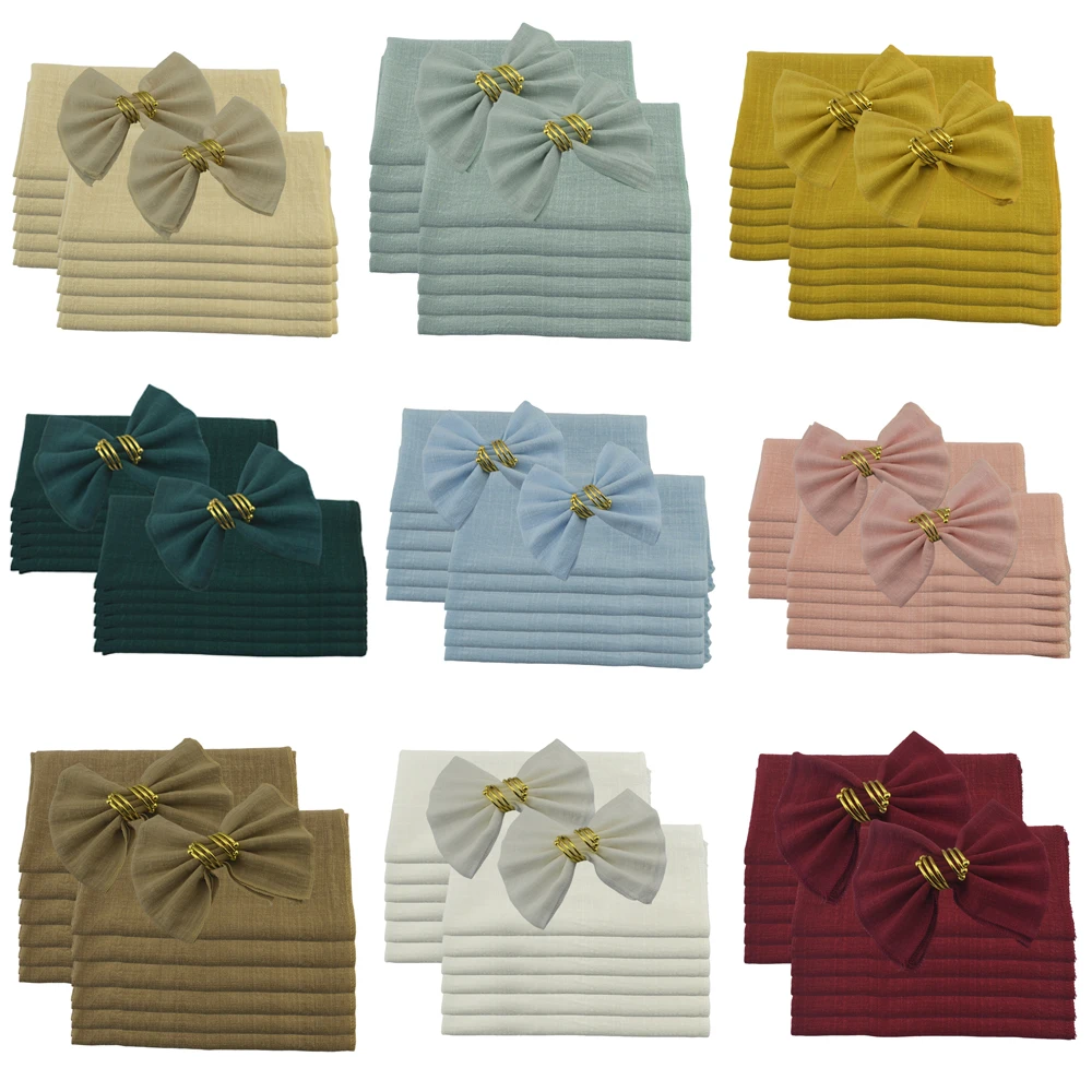 Cotton Napkins Set of 12 Serving Cloth 41x41cm Dinner Tea Towel Kitchen Christmas Birthday Wedding Party Table Decoration