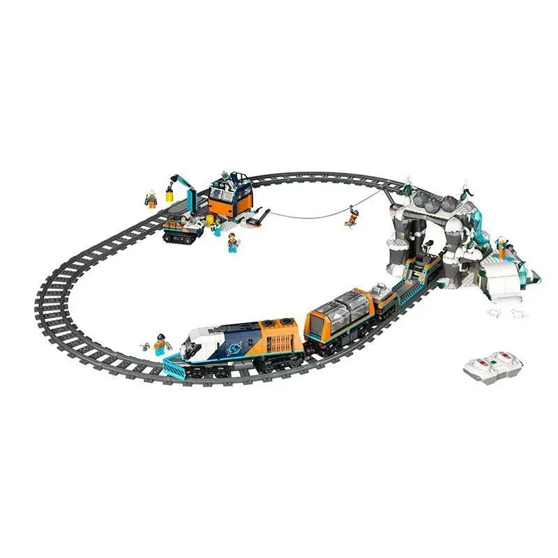 Polar Expedition Expr Train Building Blos Assembly Toy for Boys Gift Train Model Plastic Magnetic Blos Eonal Toy view 5