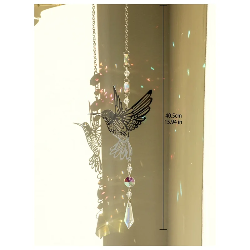 فضي اللون Brid كريستال Suncatcher معلقة الديكور قوس قزح صانع غرفة ديكور ضوء الماسك غرفة الديكورات الجمالية، دائم