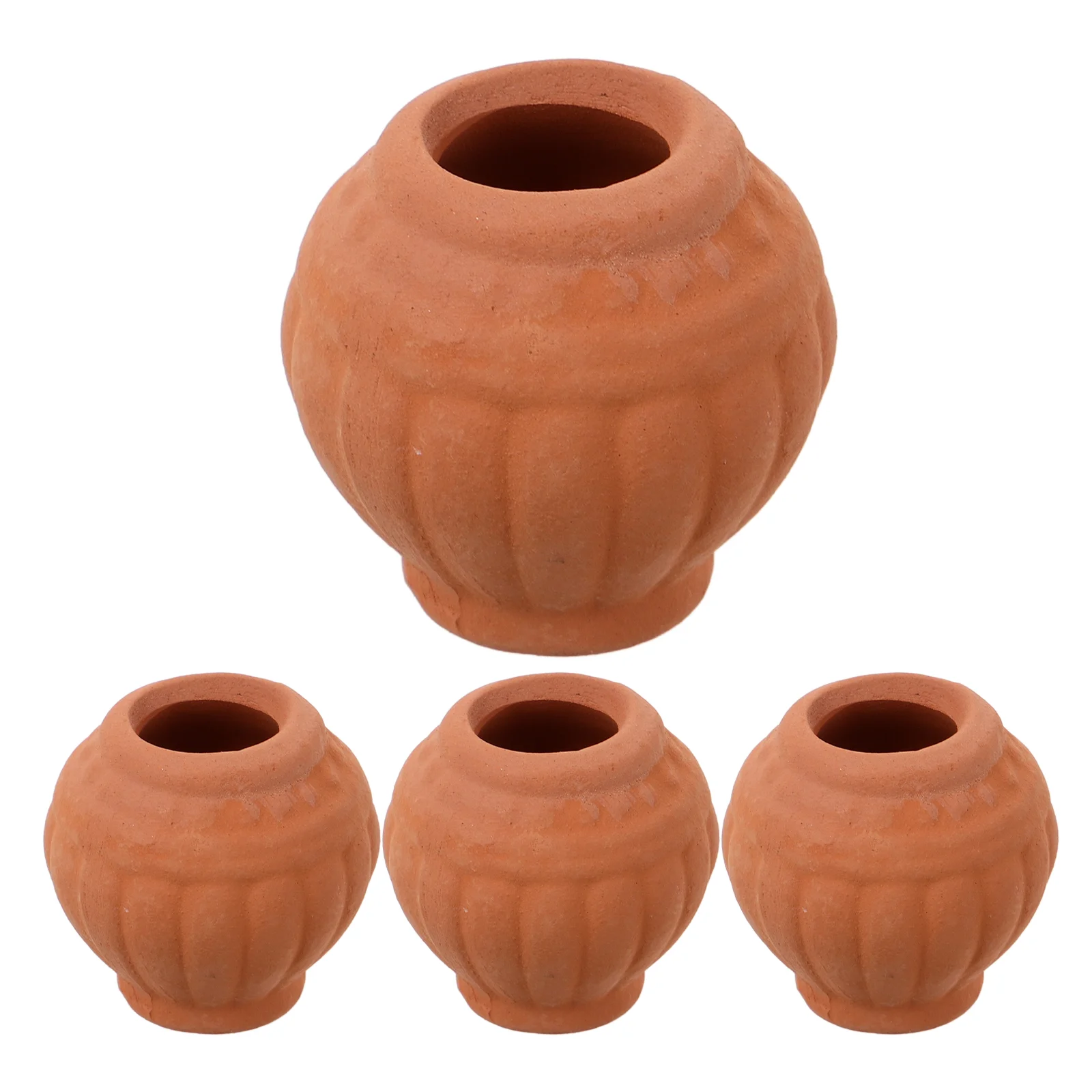 4 Pcs Clay Pot Mini Terracotta Basin Gardening Pots Flower Outdoor Chocolate Planter Nursery