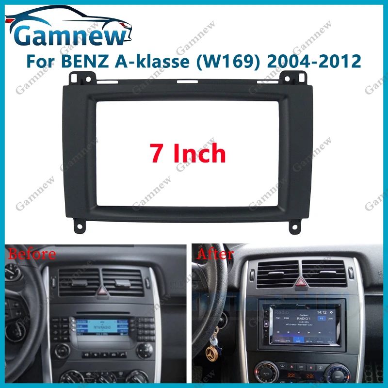 7 inch 2DIN Car Fascia Radio Panel For BENZ B200 W169 W245 Vito Viano 2006+ Frame Kit Install Facia Face Plate