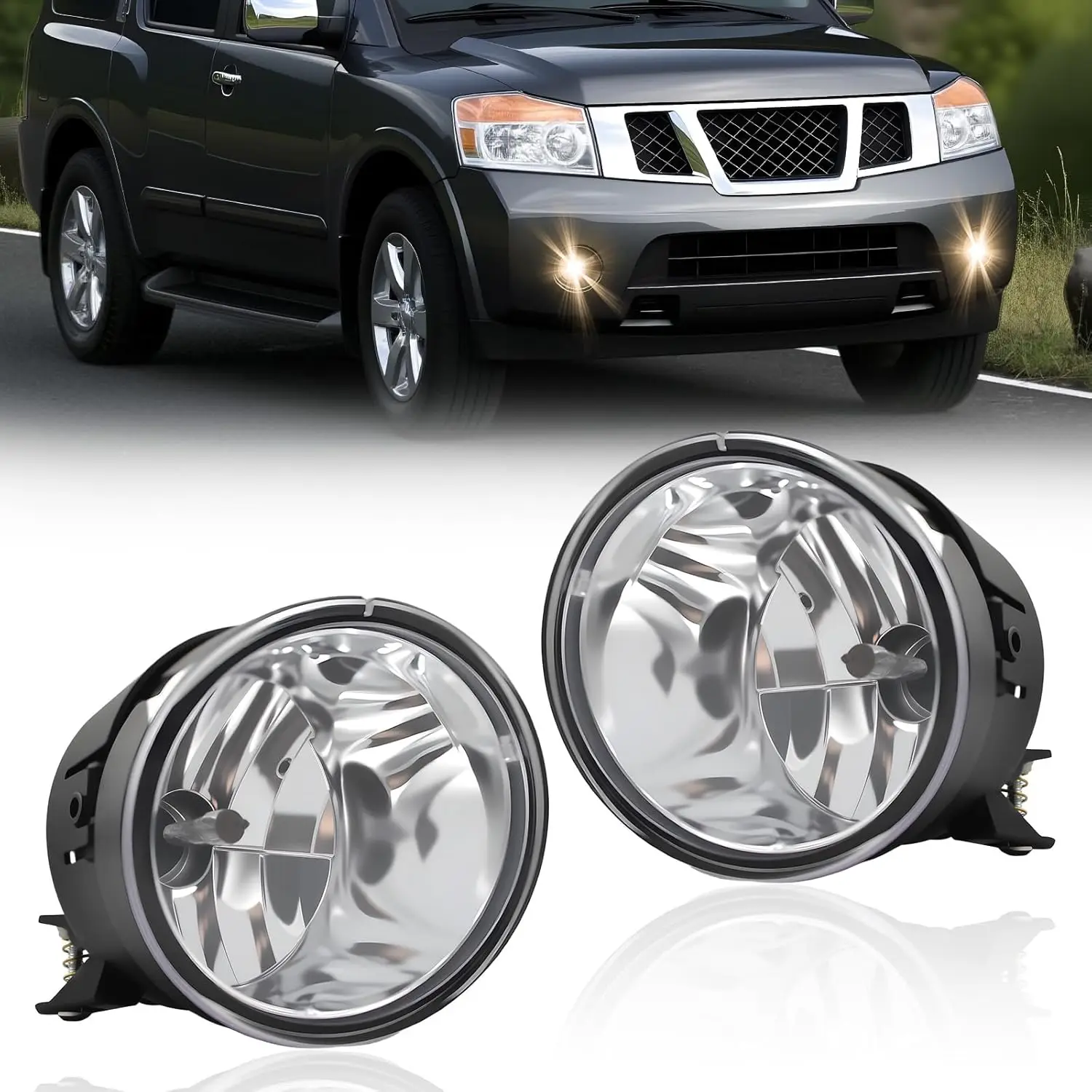 

For Nissan Titan 2004-2015 Halogen Fog Lights for Nissan Armada 2005 2006 2007 Fog Lamps Assembly Front Outside Driving Lights