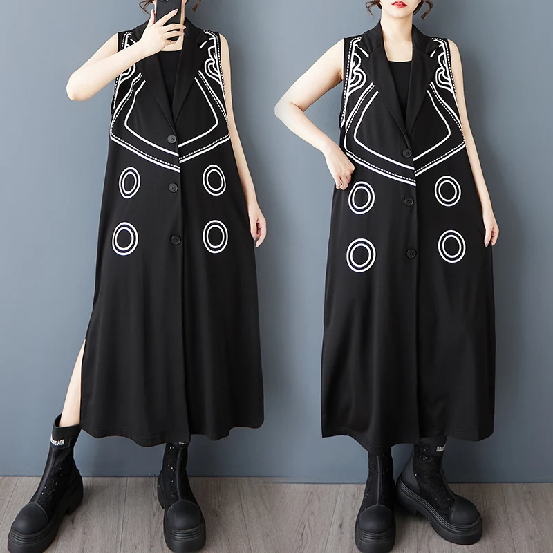 Lente Herfst Losse Grote Maat Patchwork Casual Faion Sweet Svel Windjack Dr Dunne Katoenen Polyester Lange Rok