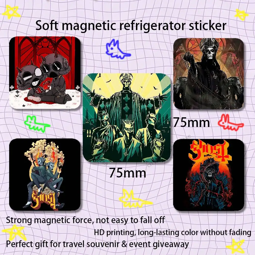 G-Ghost bc Nameless Ghoul Black Square Plastic Fridge Magnet, for Magnetic, No Trace Left, Durable, Smooth and Textured