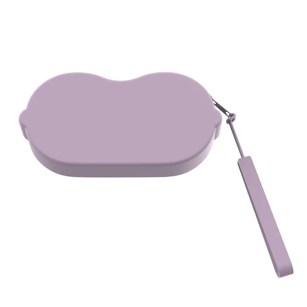 Solid Color Silicone Glasses Bag Zipper Closure Shockproof Shell Sunglasses Case with Lanyard Scratch Resistant Cosmetic Pouch
