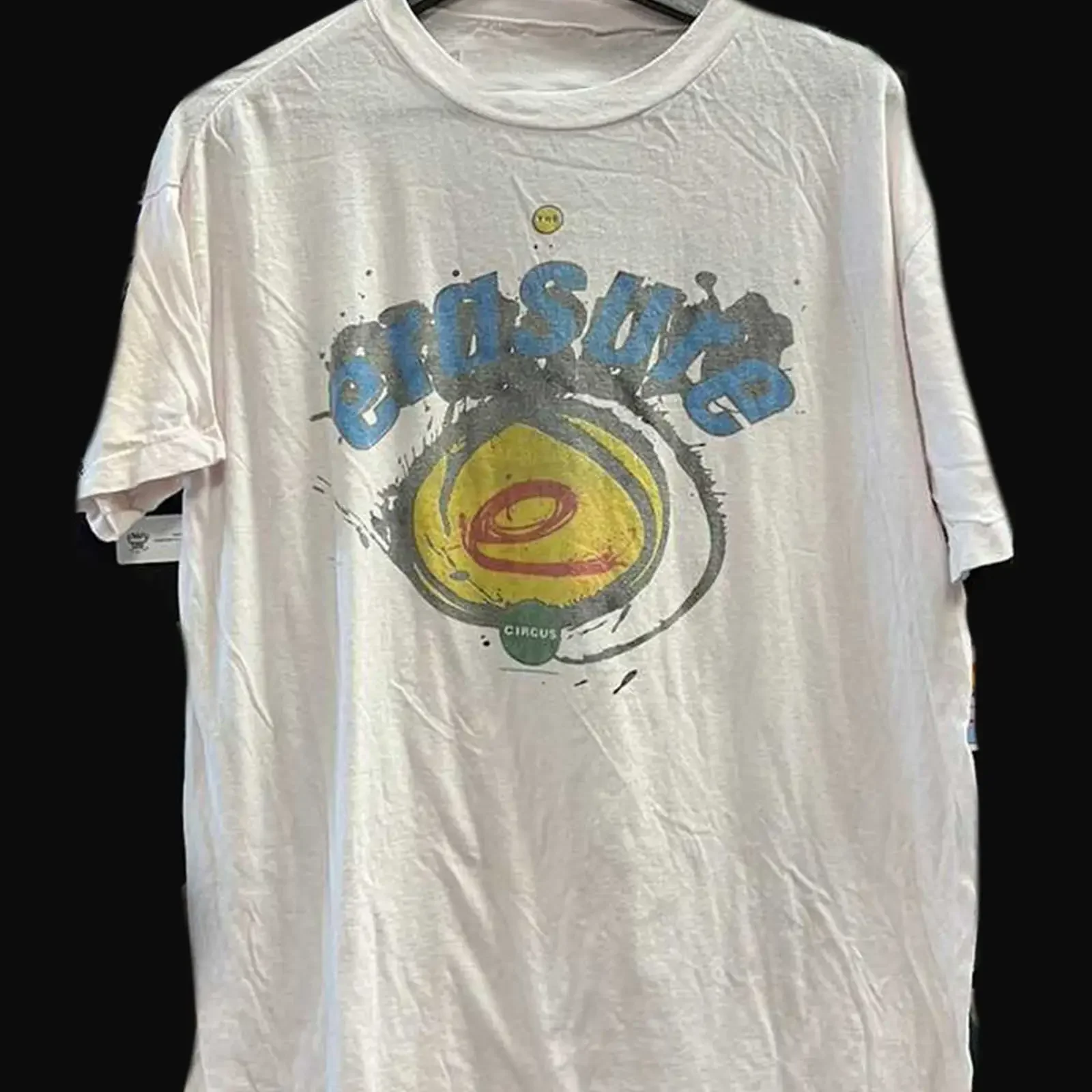 Vintage Erasure Band Circus Album Cotton T Shirt S 5XL BL2 290 vintage Washed Stretched Top For Everyday Wear Breathable