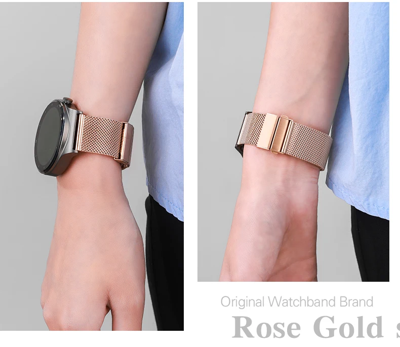 20mm 22mm Milanese Strap for Samsung Galaxy Watch 6/5/4 Huwei Watch 3/4/GT3/3 Pro Metal Bracelet Wristband for Watch 4 6 Classic