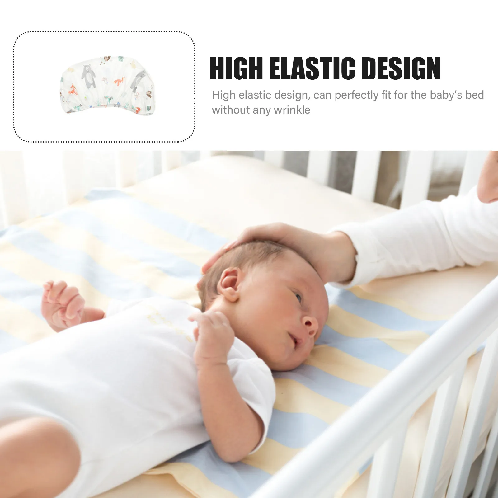 Imagen 7: Sábana ajustable para cunas de bebé, funda de colchón de algodón puro, accesorio para niños pequeños, sábanas cómodas para moisés, diseño elástico duradero y lavable