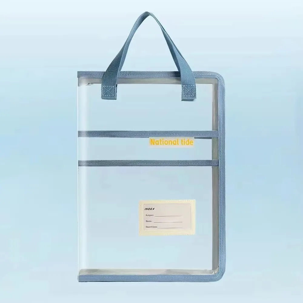 

New A3/A4 Zipper Bag PVC Large Opening Subject Classification Bag Large Capacity Transparent Document Bag Book Storage Bag