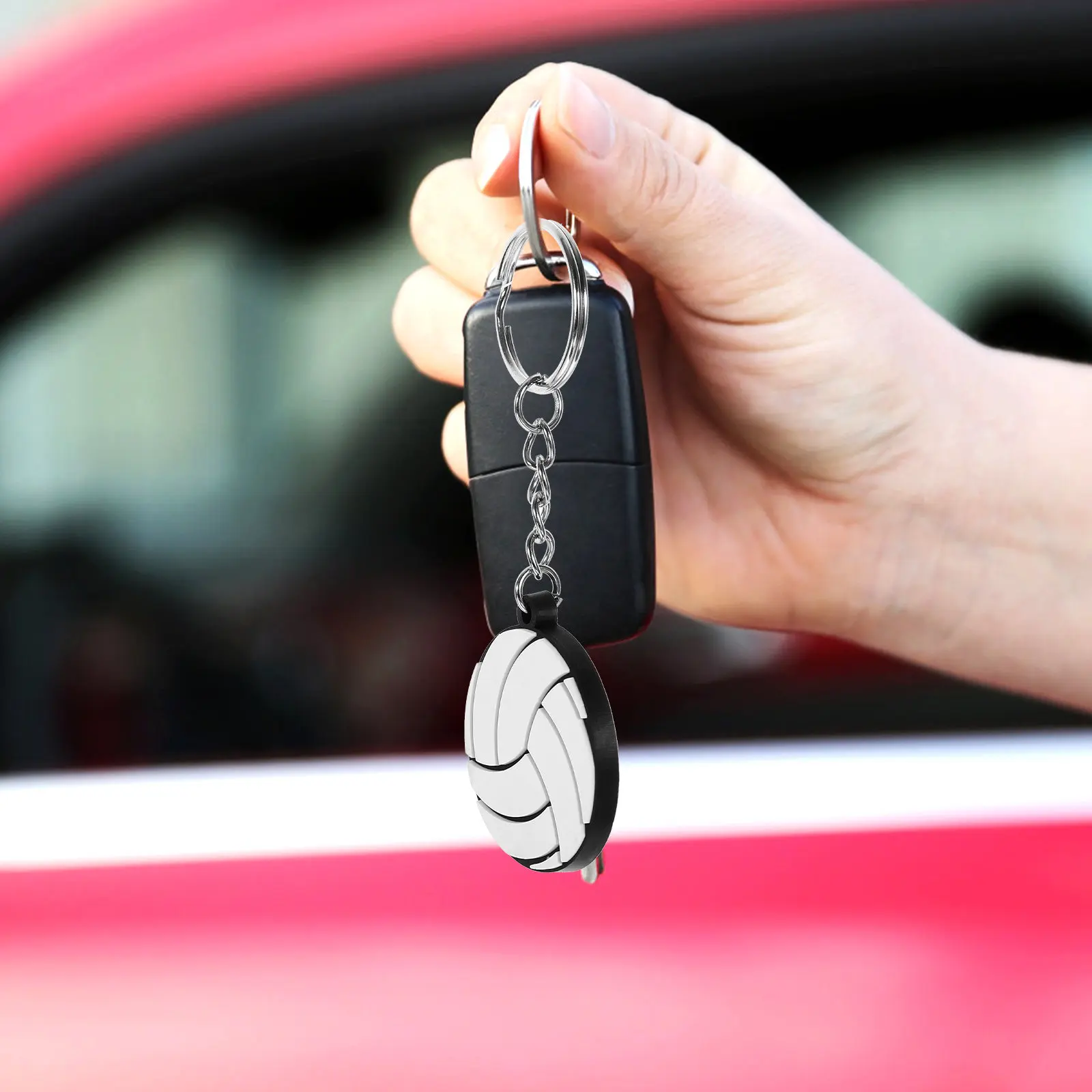 20Pcs Volleyball Keychain Made of PVC Metal Lightweight Decorative Key Ring Bag Pendant for Sports Fans Volleyball Players