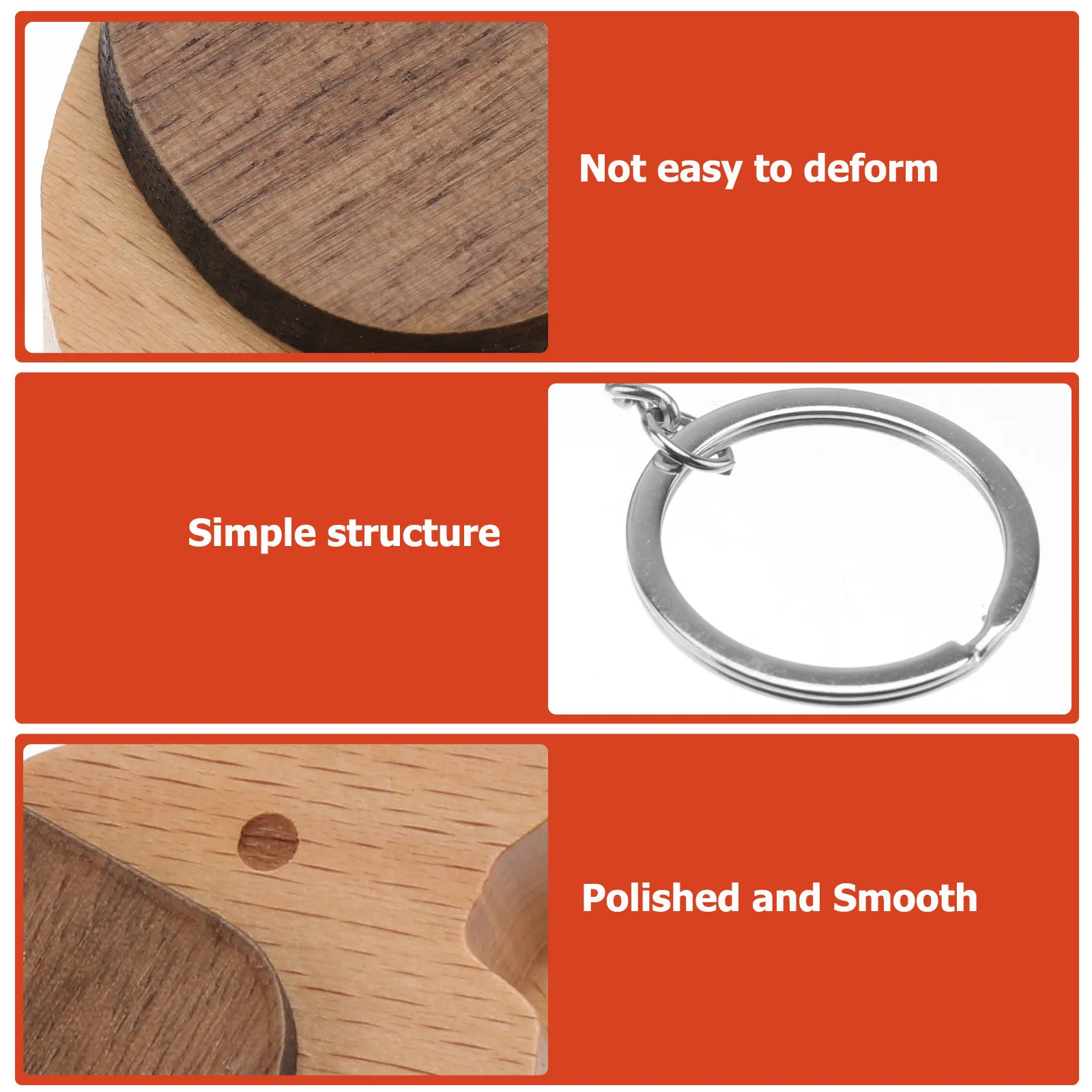 2pcs Elephant Keychain Natural Solid Wood Smartphone Stand & Multi-Use Keyring for Bag Keys
