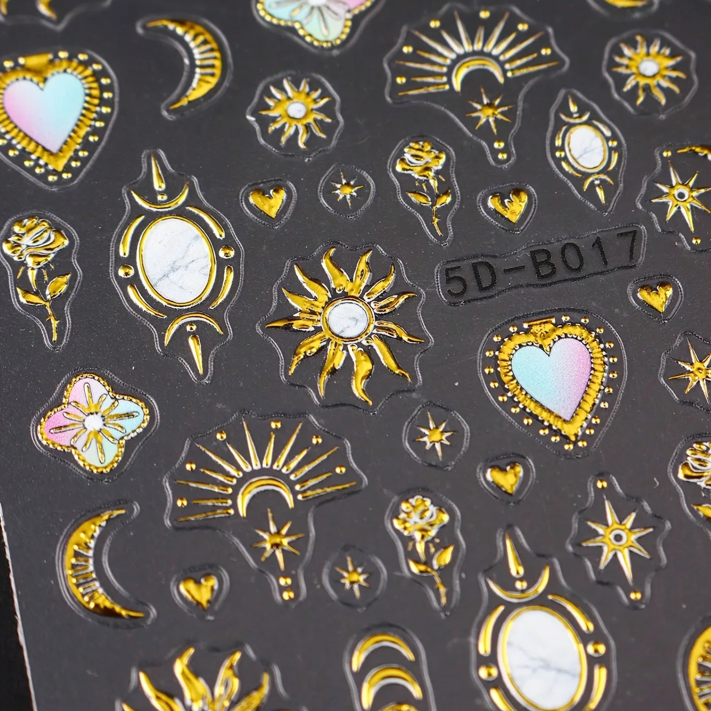 2/3PCS 라마단 스타 문 러브 릴리프 네일 스티커, - Nail Art Rose Gold 리뷰 및 가격