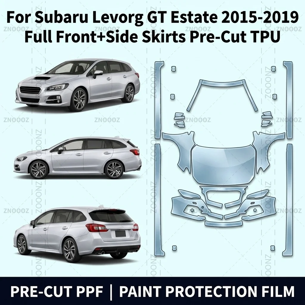For Subaru Levorg GT Estate 2015-2019 Full Front+Side Skirts Pre-Cut TPU Paint Protection PPF Kit, Self Healing, Anti High Gloss