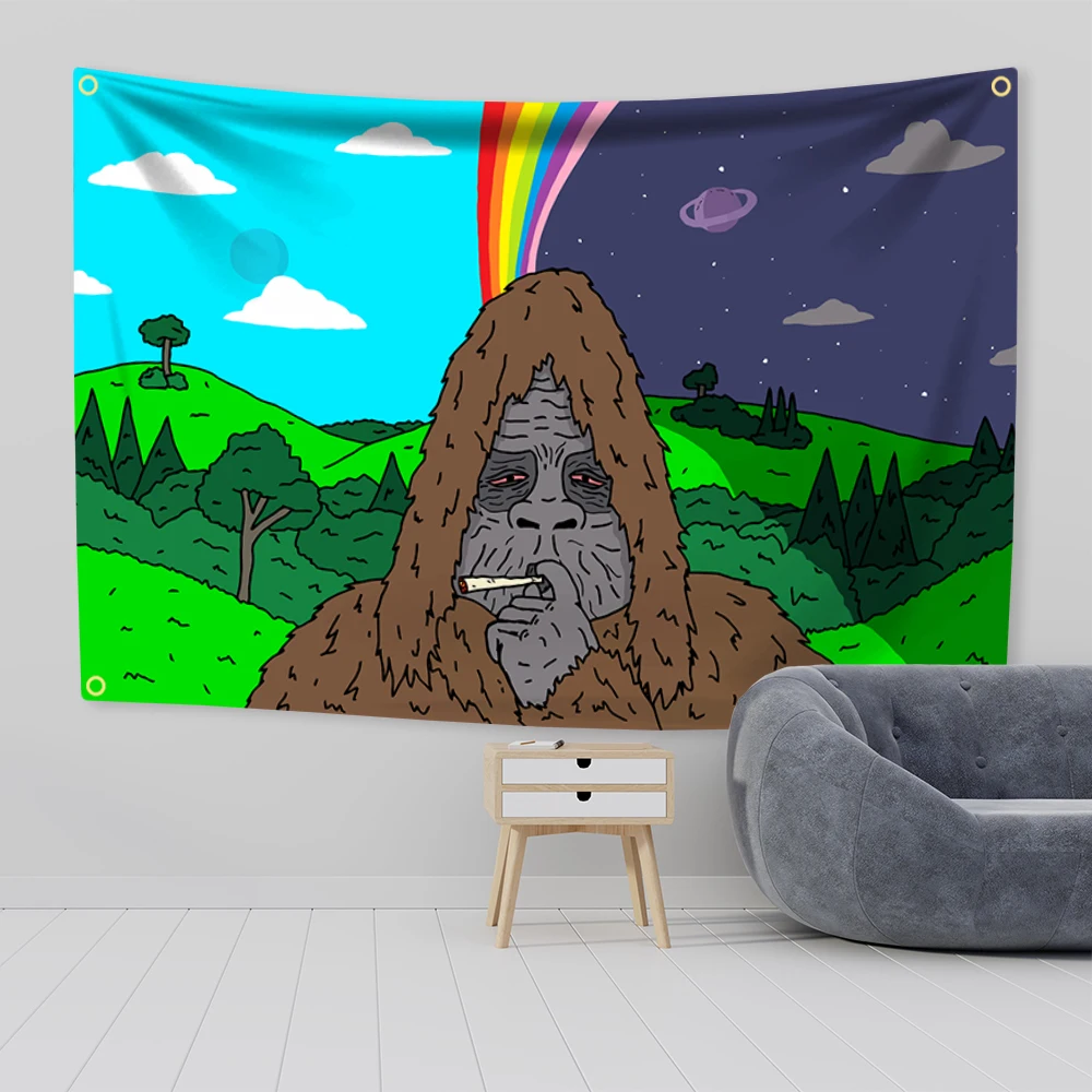 The Big Lez Show Meme Flag Tapestry Wall Hanging Sassy The Sasquatch Banner Aesthetic Decoration Dorm PartyBackdrops Cloth