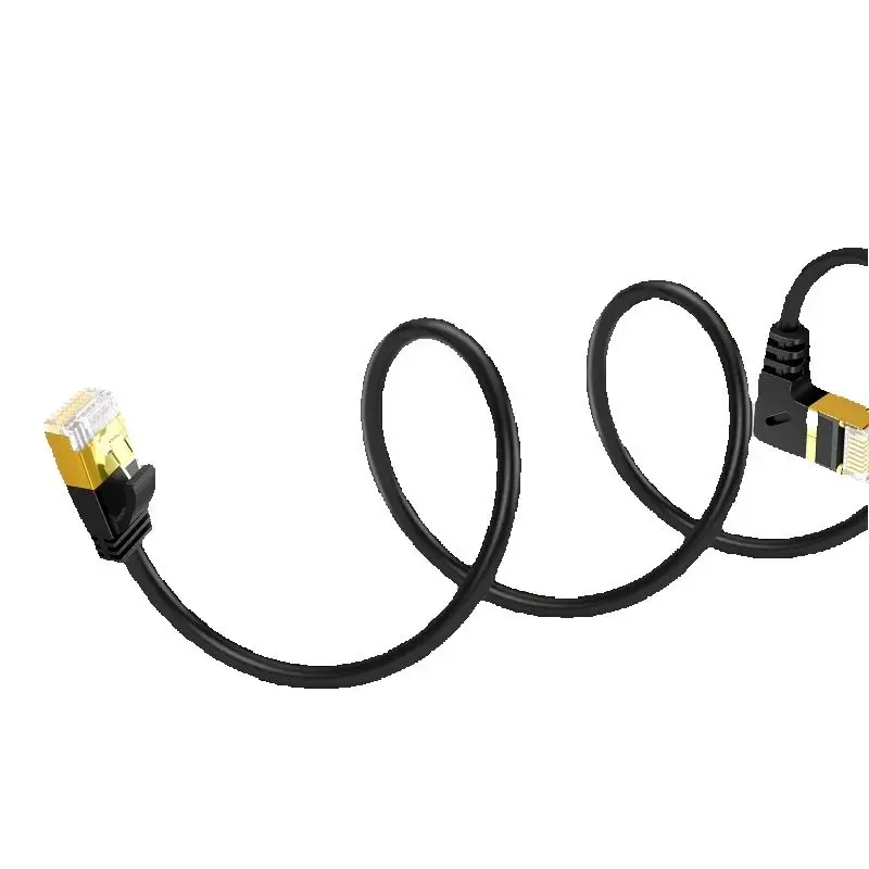 Ethernet Thin Cable RJ45 Cat7 6 Lan Ultra Slim Cable UTP RJ45 Network Cable For Cat6 Compatible Patch Cord 90 Degree Right Angle