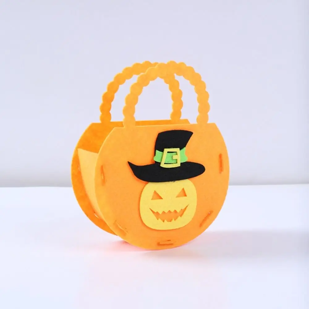 Bolsa de fantasma de Halloween no tejida, Cubo de calabaza de murciélago lindo, tela de fieltro, bolsa de dulces de murciélago de bruja, evento y fiesta