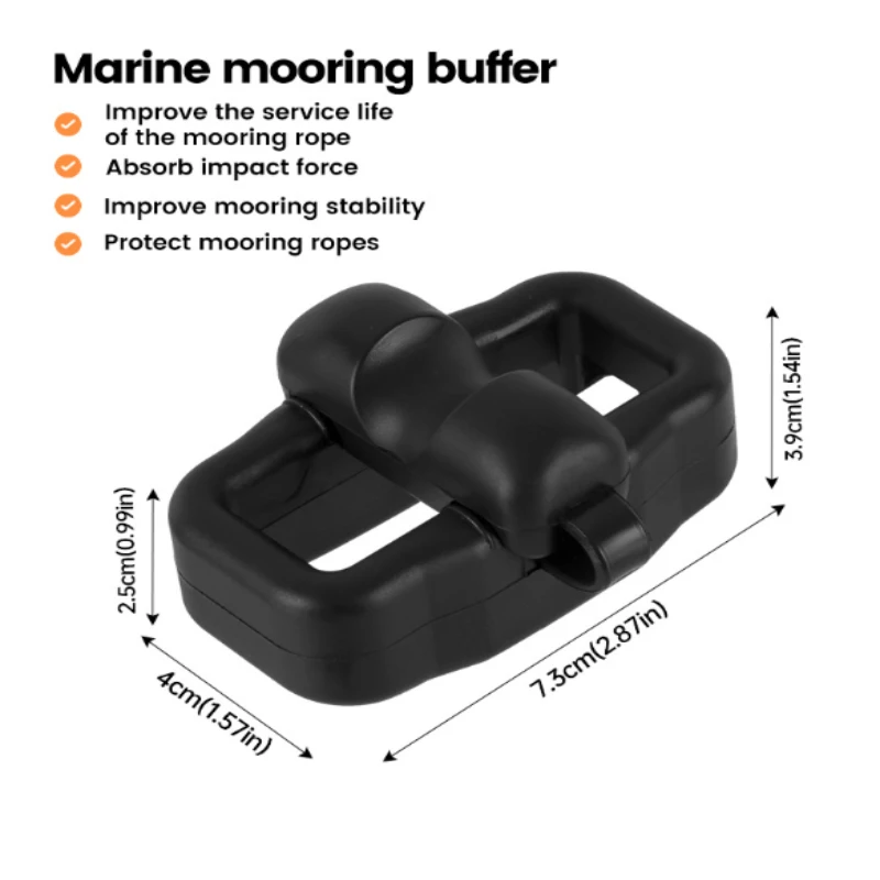 1PC Mooring line shock absorber Marine mooring buffer Elastic Rubber Shock Absorbing Dock Line Mooring Snubbers